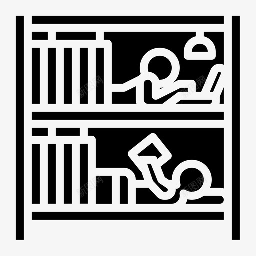 双层床家具旅社svg_新图网 https://ixintu.com 双层 旅社 家具 睡眠 固体