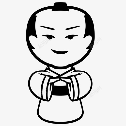 kokeshi娃娃日本svg_新图网 https://ixintu.com 日本 娃娃 男人 传统