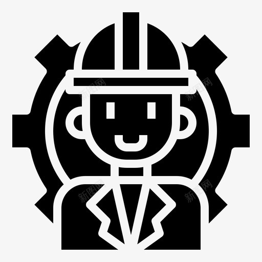 工程师装备人svg_新图网 https://ixintu.com 工程师 装备 职业 工作 工人 工程 符号