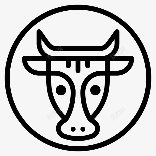 牛动物头像svg_新图网 https://ixintu.com 动物 头像 牛肉 肉食 食物