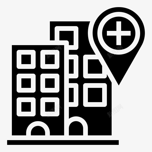 医院建筑建筑与城市svg_新图网 https://ixintu.com 建筑 城市 医院 健康 诊所 医疗保健 位置 位置图 图示