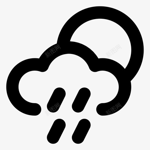 夜雨预报雨svg_新图网 https://ixintu.com 雨夜 预报 雨天 天气