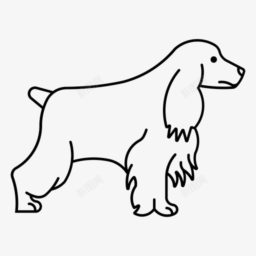 可卡犬动物狗svg_新图网 https://ixintu.com 可卡 动物 宠物