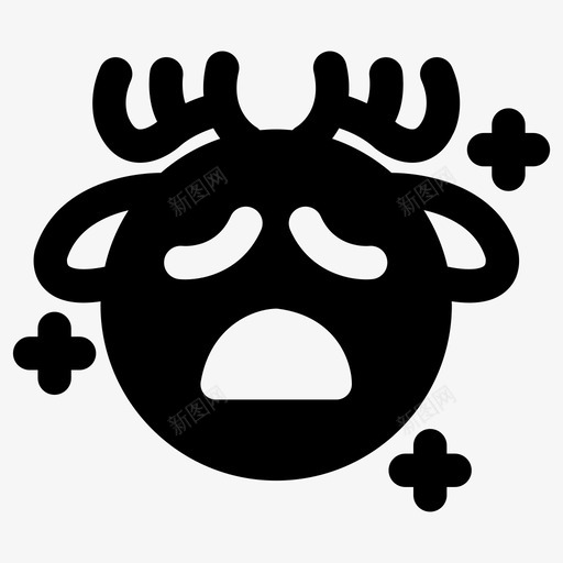 累鹿表情符号svg_新图网 https://ixintu.com 累瘫 冬季 字形 悲伤 符号 累鹿 表情 风格