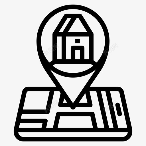 房屋地图商业金融svg_新图网 https://ixintu.com 房屋 地图 商业 金融 位置 指针 房地产 轮廓