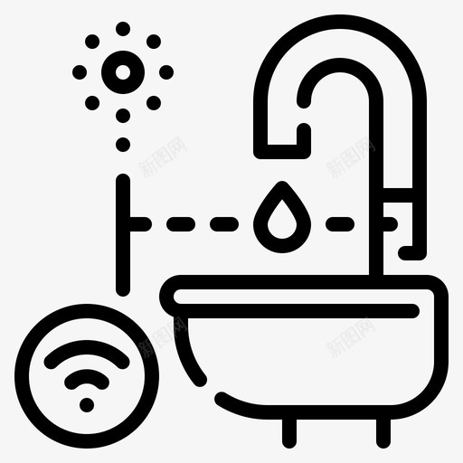 洗脸盆自动浴室svg_新图网 https://ixintu.com 洗脸盆 自动 浴室 水龙头 水槽 智能家居