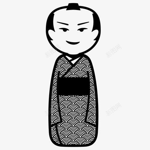 kokeshi娃娃日本svg_新图网 https://ixintu.com 日本 娃娃 男人 传统