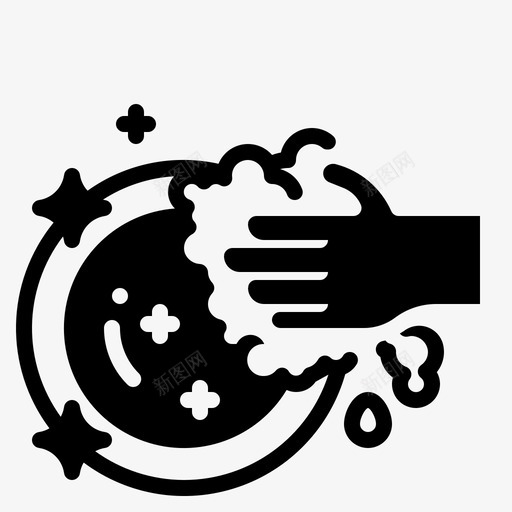 洗盘子清洁盘子svg_新图网 https://ixintu.com 盘子 清洁 海绵