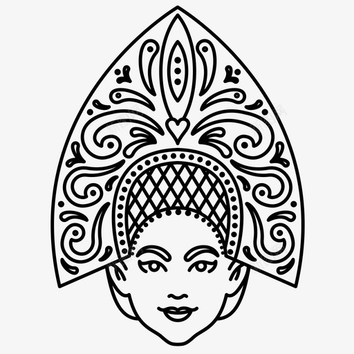 kokoshnik俄罗斯俄罗斯头饰svg_新图网 https://ixintu.com 俄罗斯 头饰 苏联 传统 女性
