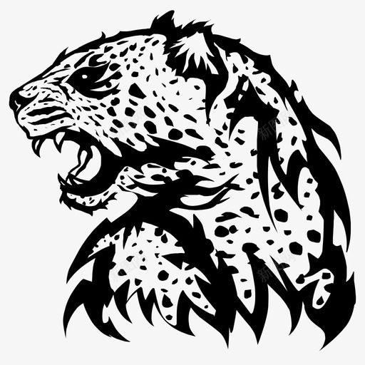 老虎猎豹标志svg_新图网 https://ixintu.com 标志 猎豹 猎豹头 纹身 老虎 野生动物
