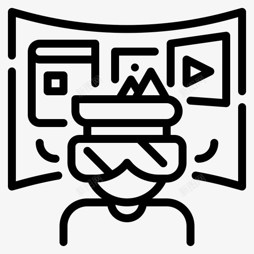 虚拟现实数字眼镜svg_新图网 https://ixintu.com 虚拟现实 数字 眼镜 技术 教育技术