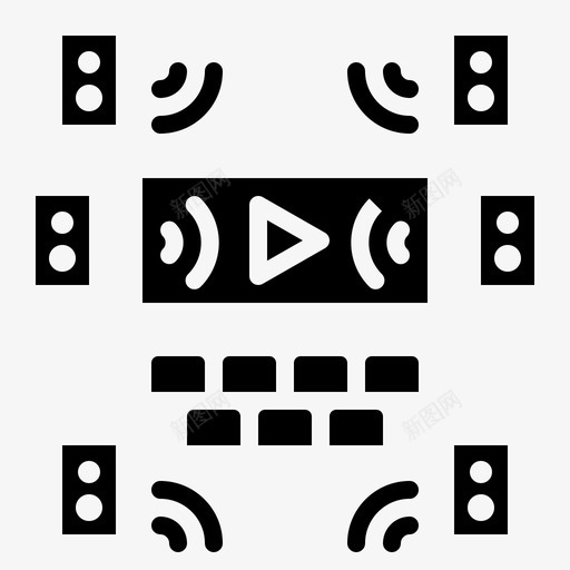 电影音频声音扬声器svg_新图网 https://ixintu.com 电影 音频 声音 扬声器 立体声 视频