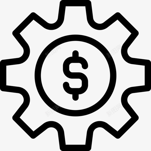 齿轮现金美元svg_新图网 https://ixintu.com 齿轮 现金 美元 金融 设置 商务 部分