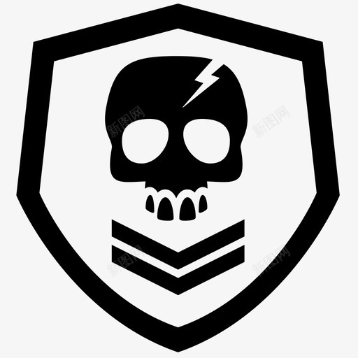 徽章军队头骨svg_新图网 https://ixintu.com 徽章 军队 头骨