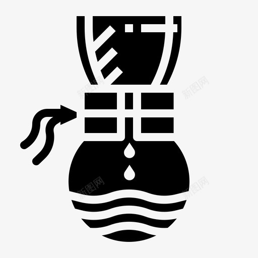 壶倒咖啡滴svg_新图网 https://ixintu.com 壶倒壶 咖啡 热水 咖啡机 固体