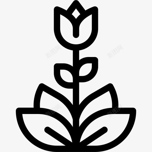郁金香花美丽开花svg_新图网 https://ixintu.com 郁金 郁金香 香花 美丽 开花 春天 复活节 轮廓