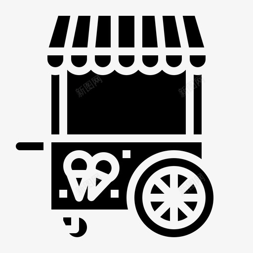 冰淇淋车商店固体冰淇淋svg_新图网 https://ixintu.com 冰淇淋 车商 商店 固体
