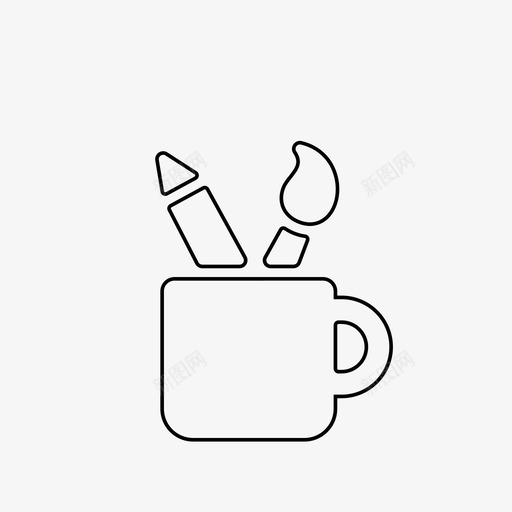 笔架刷子杯子svg_新图网 https://ixintu.com 笔架 刷子 杯子 铅笔 工具
