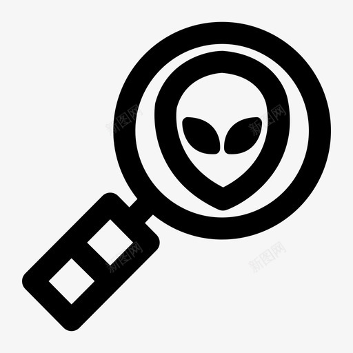 发现外星人外星svg_新图网 https://ixintu.com 太空 发现 外星人 外星 放大 线条 风格