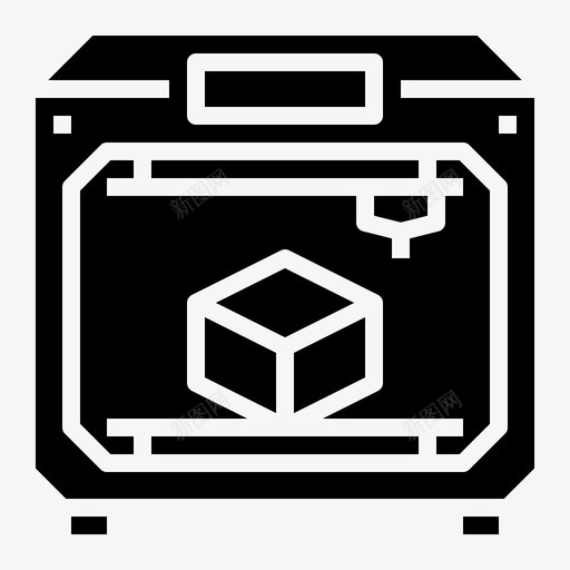 3d艺术打印机svg_新图网 https://ixintu.com 艺术 打印机 印刷技术 工艺 黑色