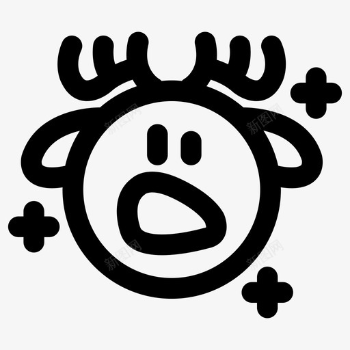 惊讶鹿表情svg_新图网 https://ixintu.com 表情 惊讶 震惊 冬季 风格