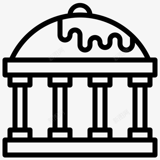 圆形大厅建筑与城市建筑svg_新图网 https://ixintu.com 建筑 圆形 大厅 城市 圆柱 冬季 城镇 扩展