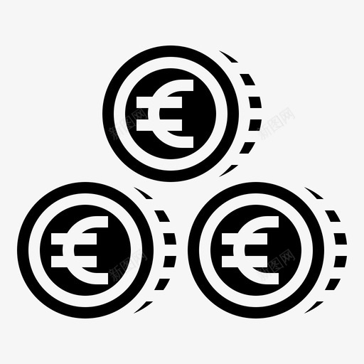 硬币欧元德国svg_新图网 https://ixintu.com 德国 硬币 欧元 货币 铭文