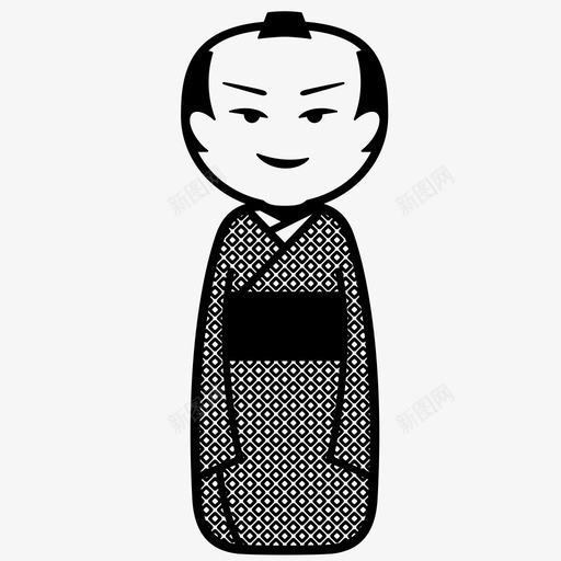 kokeshi娃娃日本svg_新图网 https://ixintu.com 日本 娃娃 男人 传统
