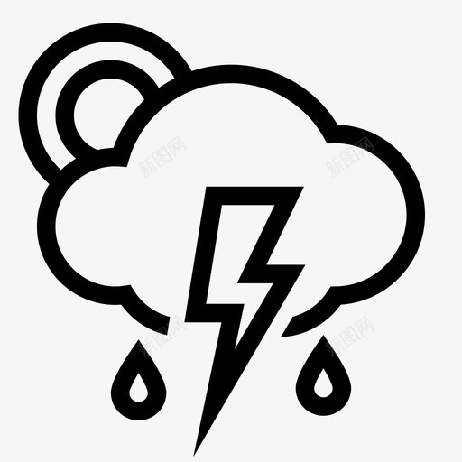 雷雨雷阵雨水svg_新图网 https://ixintu.com 雷雨 雷阵 雨水 雷阵雨海 降水 电力 电力部 部分 多云 雷电 恶劣