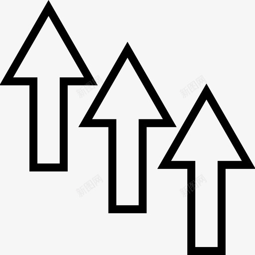 向上箭头三标志牌svg_新图网 https://ixintu.com 向上 箭头 标志牌 指向 指示 跟进 绘图 方向 商务 财务
