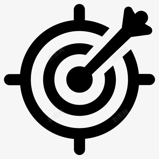 靶箭中svg_新图网 https://ixintu.com 靶箭 飞镖 物镜