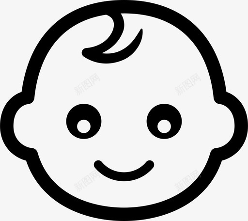 男婴脸新生儿svg_新图网 https://ixintu.com 男婴 新生儿 幼儿 角色