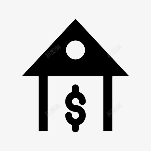 美元建筑和城市银行svg_新图网 https://ixintu.com 建筑 美元 城市 银行 柱子 金融