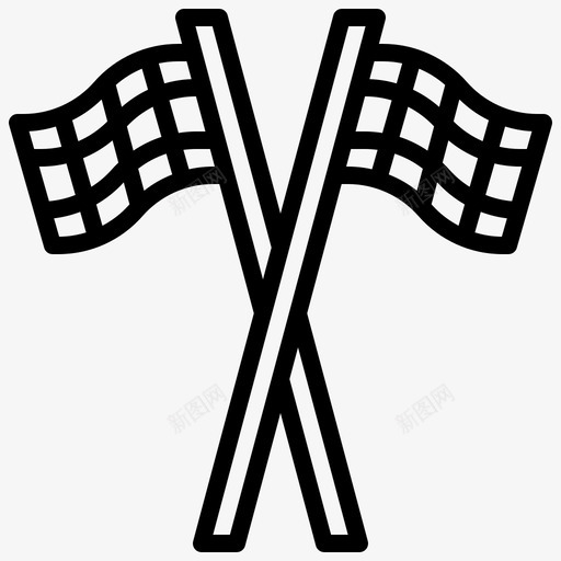旗帜皇冠比赛svg_新图网 https://ixintu.com 赛车 旗帜 皇冠 比赛 车轮 轮廓
