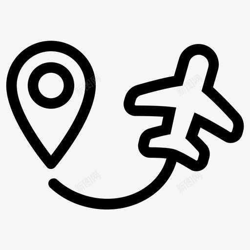 目的地航班飞机svg_新图网 https://ixintu.com 目的地 航班 飞机 旅行 度假