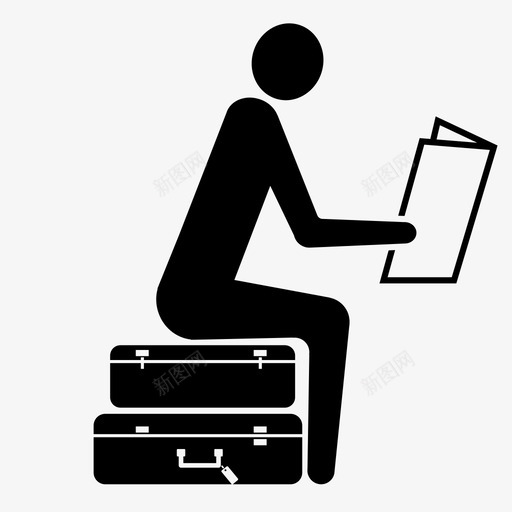 等待报纸阅读svg_新图网 https://ixintu.com 旅行 等待 报纸 阅读 火车