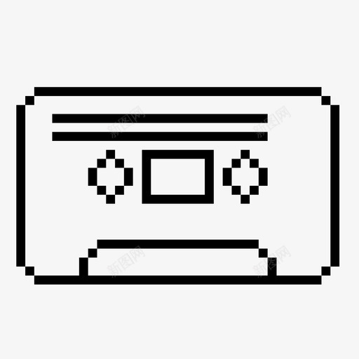 盒式磁带声音复古svg_新图网 https://ixintu.com 盒式 磁带 声音 复古 录音 塑料 像素 音乐 圆圈 音频
