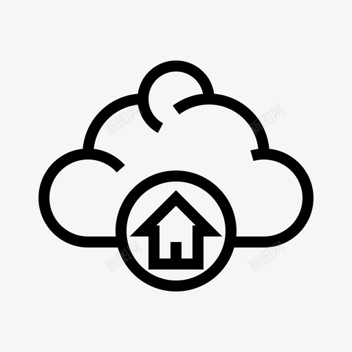 建筑云家svg_新图网 https://ixintu.com 建筑 云家 房子 房地产 云计算