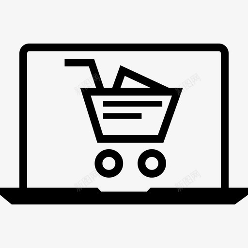 网上购物购物车购物svg_新图网 https://ixintu.com 网上购物 购物 购物车 汇款 笔记本 电脑 电脑商 商务 货到付款 购买