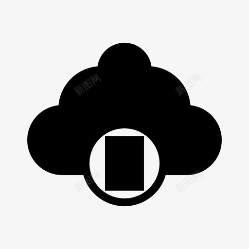云数据库设备svg_新图网 https://ixintu.com 数据库 设备 移动电话 云计算 图示