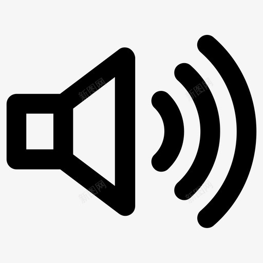 音频声音声音开启svg_新图网 https://ixintu.com 声音 音频 开启 扬声器 音量
