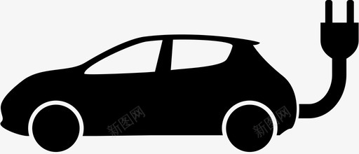 电动车道路插电式svg_新图网 https://ixintu.com 电动车 道路 插电 电动汽车 电力 电流 电池 电线