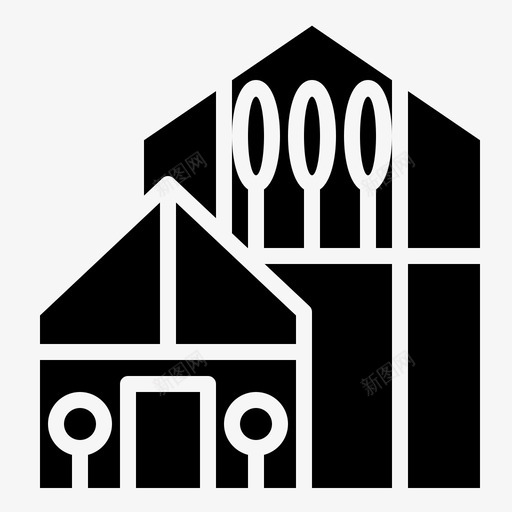 温室建筑生态svg_新图网 https://ixintu.com 温室 建筑 生态 树叶 农业 雕文