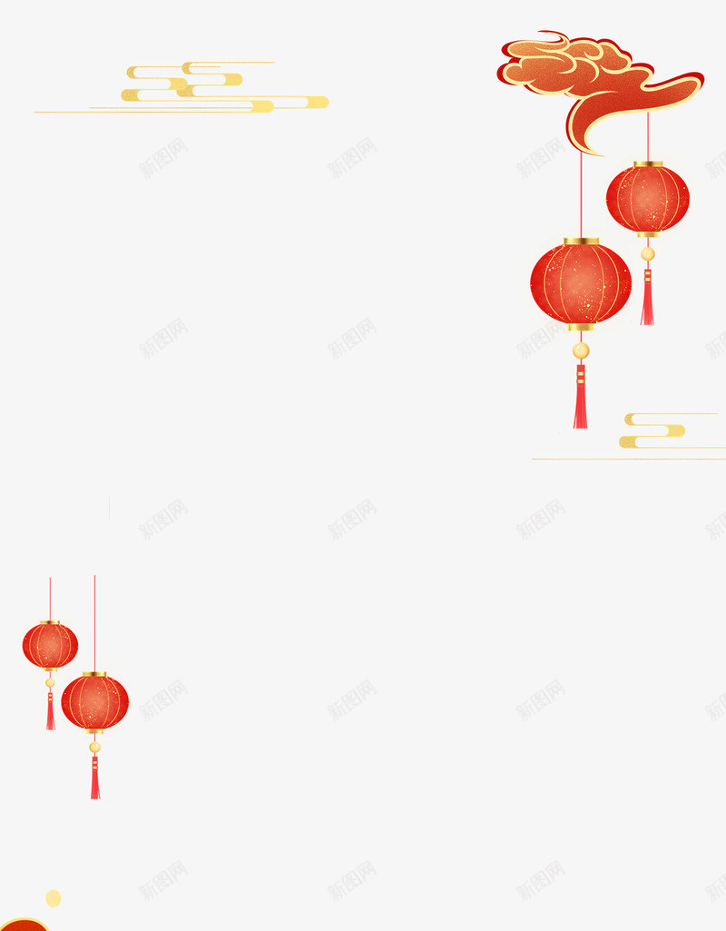新年灯笼边框png免抠素材_新图网 https://ixintu.com 新年 灯笼 边框