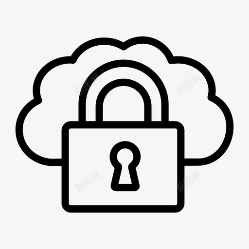 云锁数据库保护svg_新图网 https://ixintu.com 锁云 数据库 保护 安全 技术