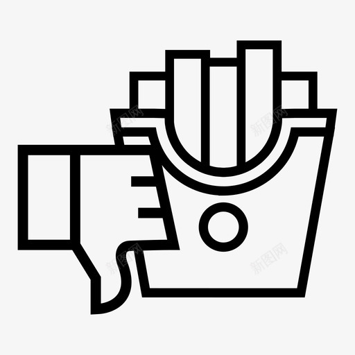薯条卡路里脂肪svg_新图网 https://ixintu.com 薯条 卡路里 脂肪 垃圾 食品 大拇指 朝下 不健康 食物 健康 生活方式