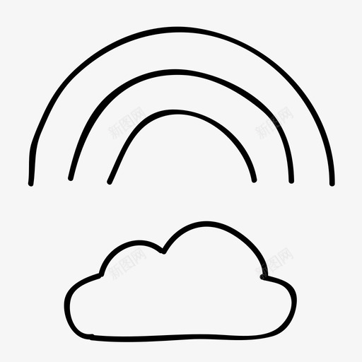 彩虹云手绘太阳svg_新图网 https://ixintu.com 彩虹 云彩 手绘 太阳 天气