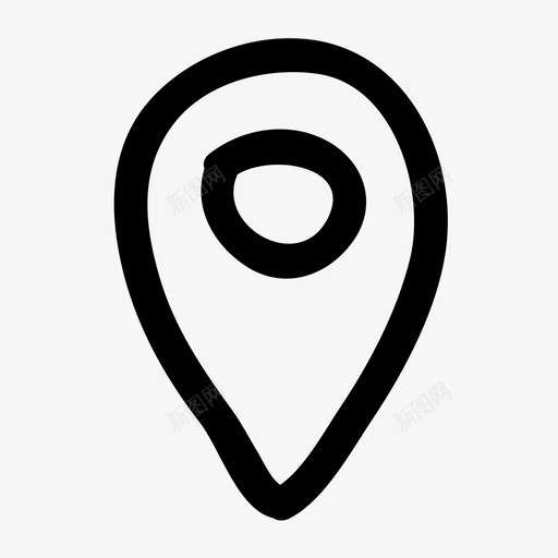 手绘地图别针方向手绘svg_新图网 https://ixintu.com 手绘 地图 别针 方向 位置 草图 常用 图标