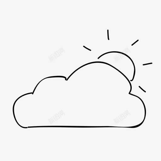 半晴云手绘svg_新图网 https://ixintu.com 半晴 手绘 雨天 天气