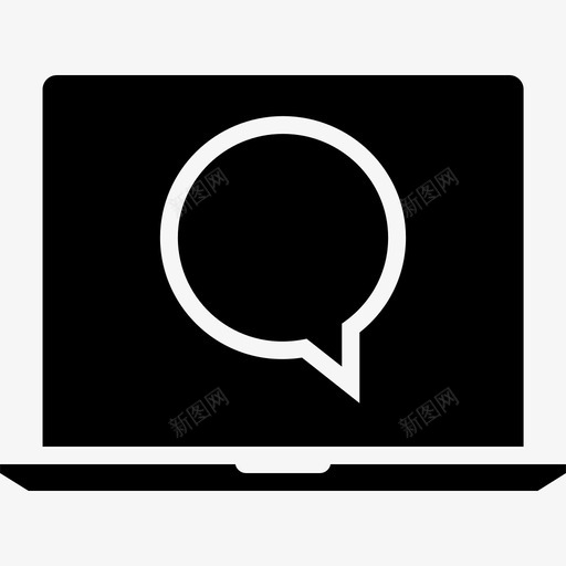 在线文字信息通信会话svg_新图网 https://ixintu.com 文字 信息 在线 短信 通信 会话 笔记本 电脑 气泡 字形